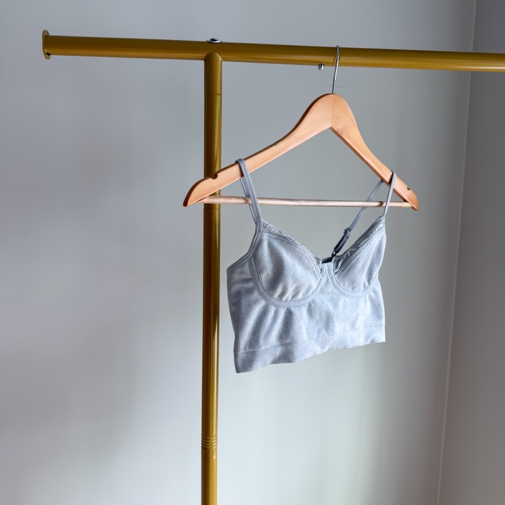 NWOT Aerie Gray Lace Trim Bralette